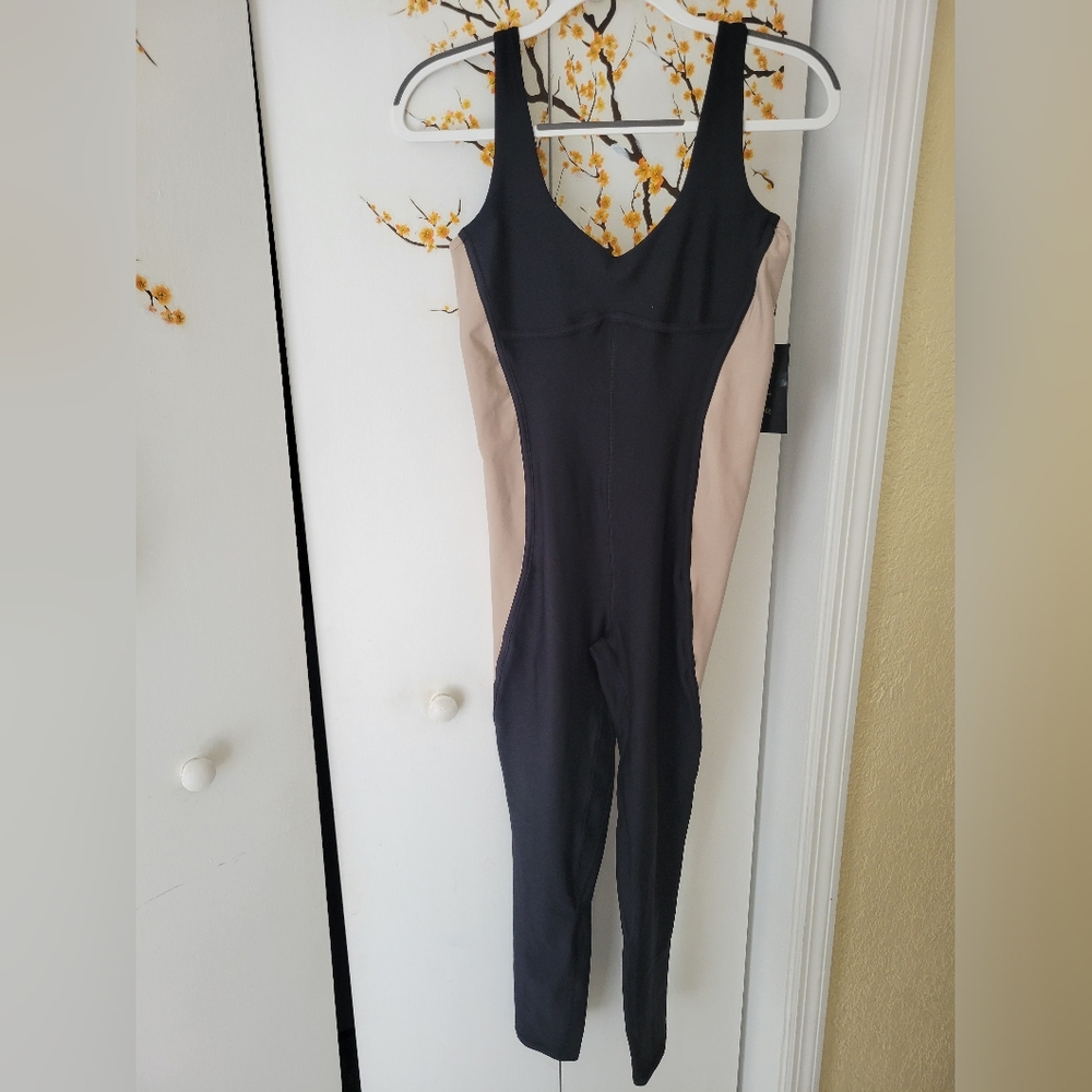 Stylish Black and Tan Jumpsuit